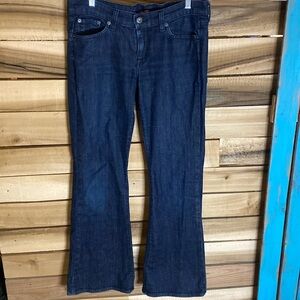 Lucky Brand Zoe flare jeans size 10/30 dark wash button flap rear pocket USA